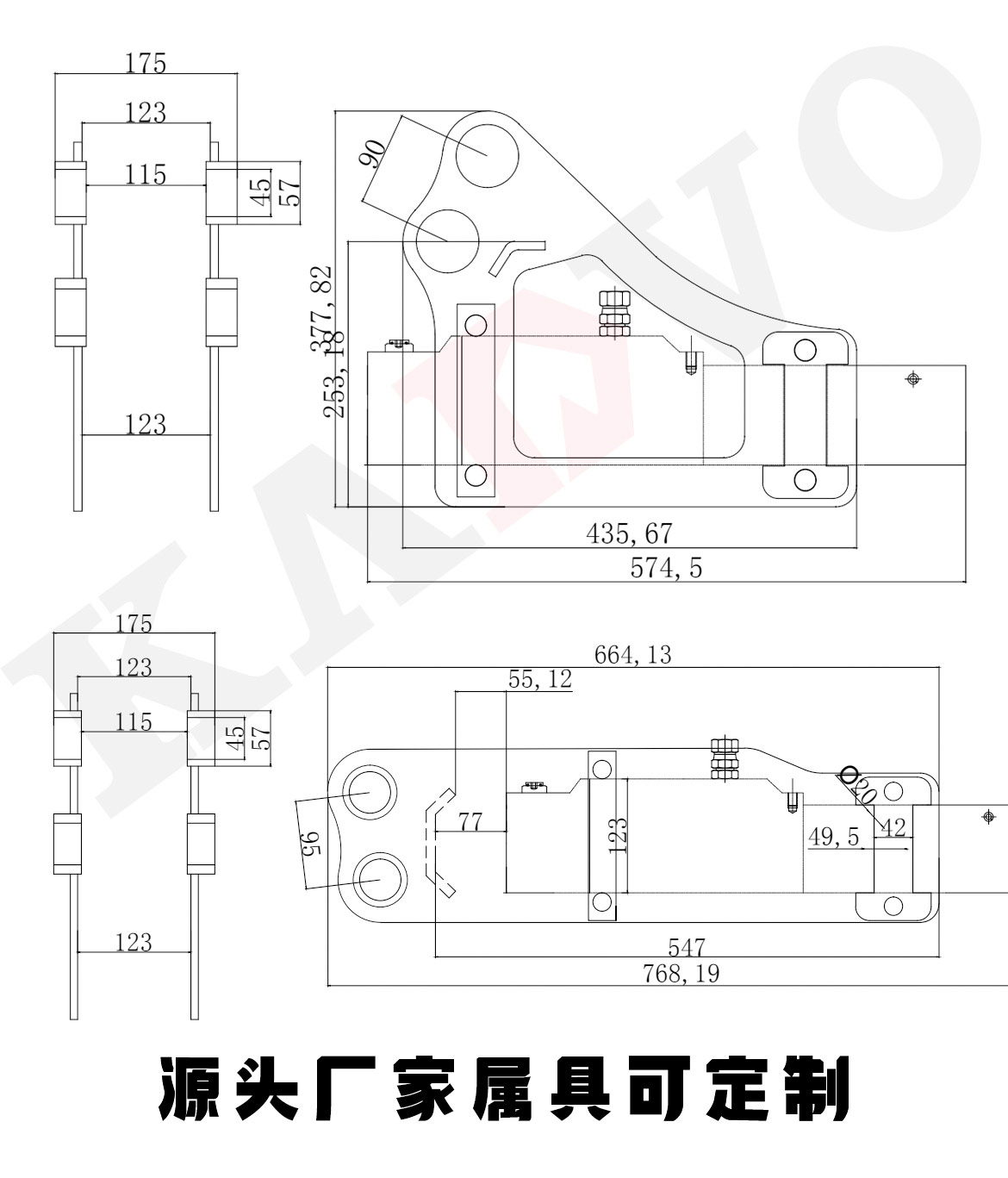 破碎錘尺寸