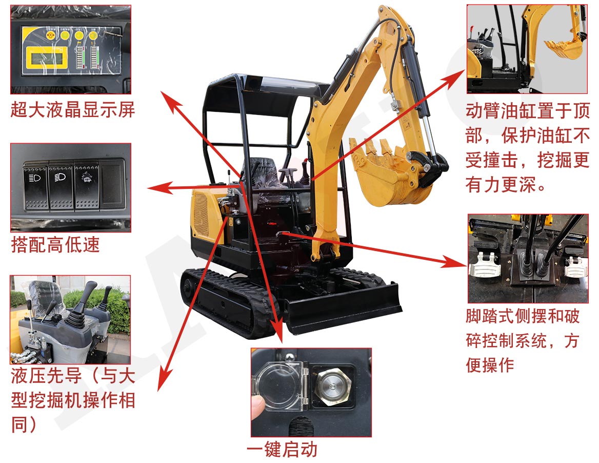 KV20S小型挖掘機(jī)標(biāo)準(zhǔn)配置
